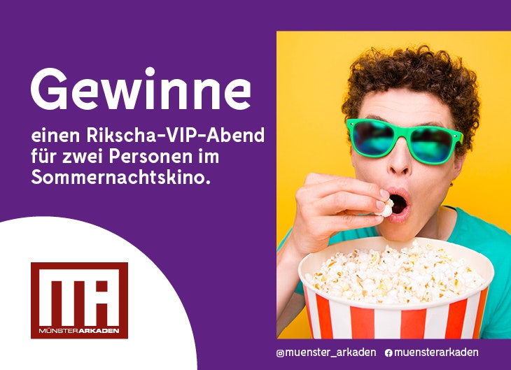 MÜNSTER ARKADEN Sommernachtskino Gewinnspiel Rikscha Leezenheroes