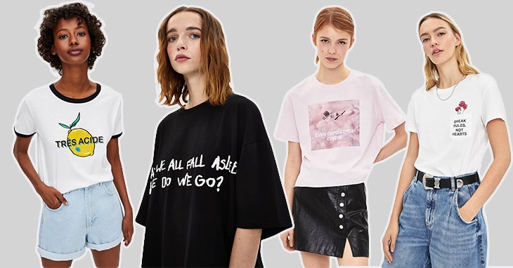 T-shirts com mensagens: deixe-as falar por si