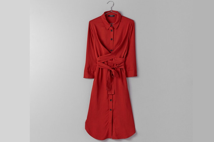 vestido-rojo-camisero-bershka