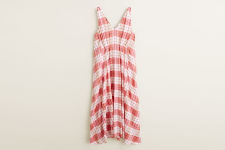 vestido-estampado-cuadros-rosa-mango