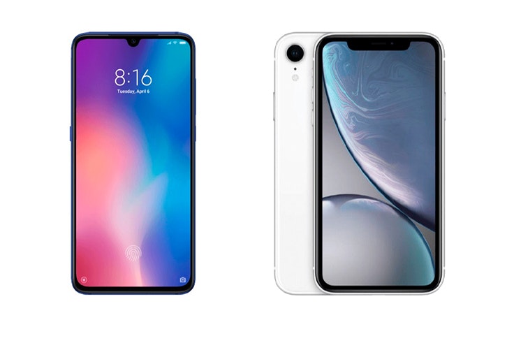 Xiaomi Mi 9 (444€) y Iphone XR (759€).