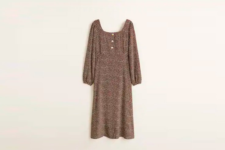 vestido estampado de lunares de mango