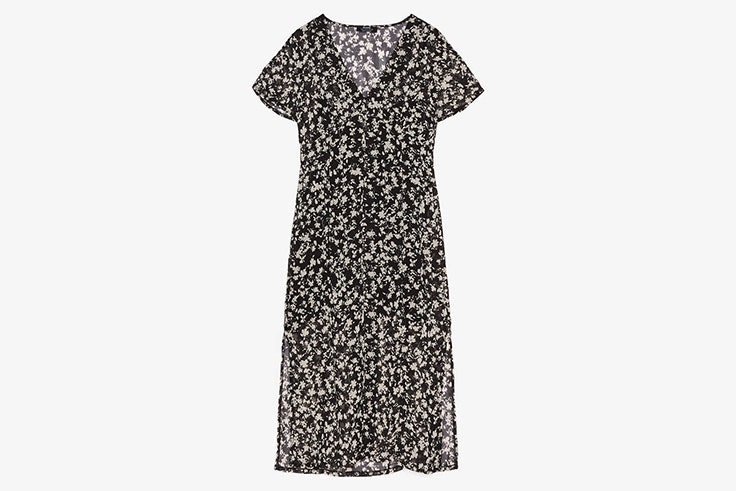 vestido estampado flores negro bershka