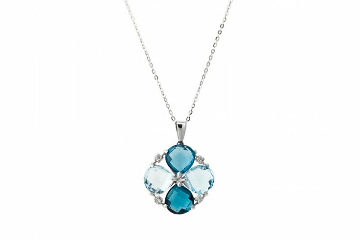 collar azul topacio flor jose luis joyería