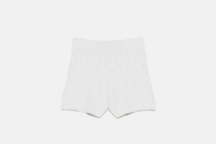 pantalon corto punto beige zara