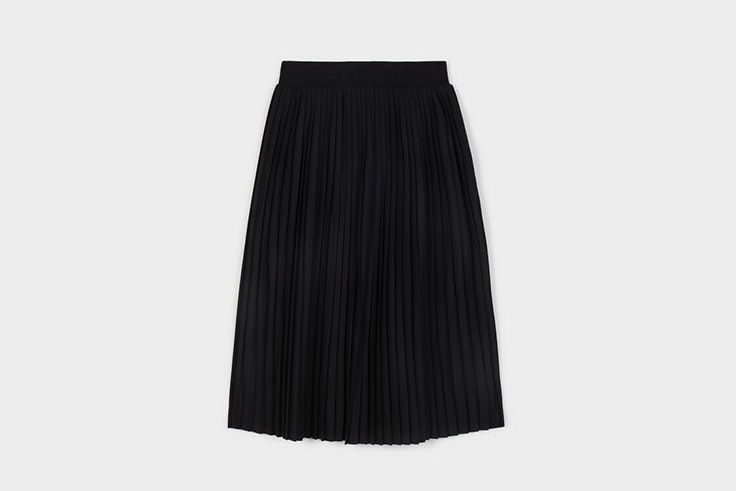 faldas midi plisada negra parfois