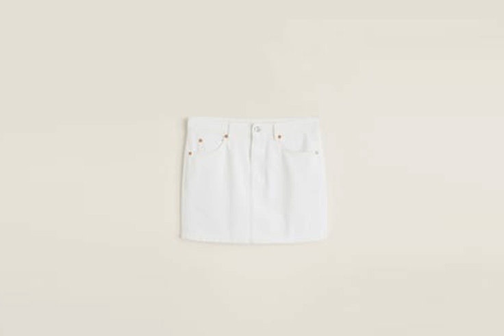 mini falda denim blanco mango faldas