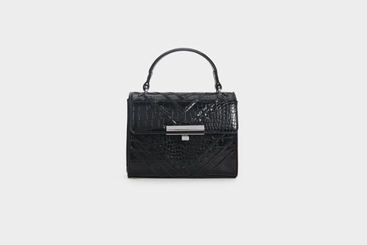 bolso de mango negro grabado efecto coco parfois Danielle Bernstein