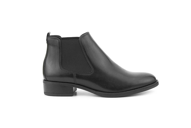 botines negros planos fosco merkal calzados