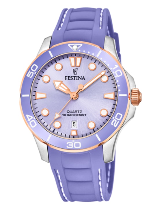 Relojes deportivos que se llevarán este verano Reloj violeta Festina de TimeRoad