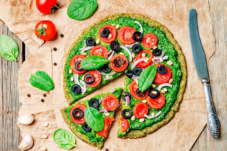 pizza healthy de espinacas