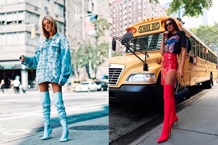 Botas tamaño XXL en el street style de New York