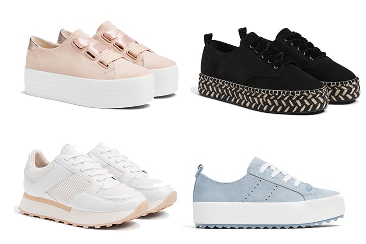 zapatillas con plataforma de la tienda Bershka