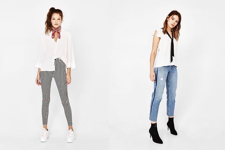 camisa blanca mujer Bershka