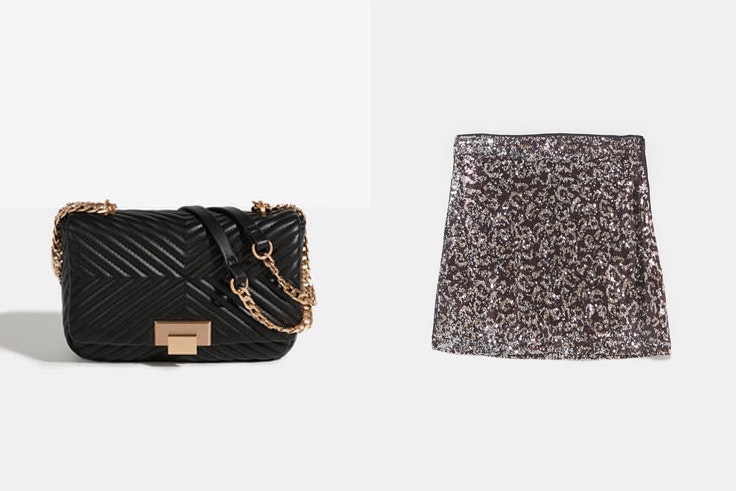 bolso-negro-bandolera-cadena-parfois-falda-lentejuelas-leopardo-zara