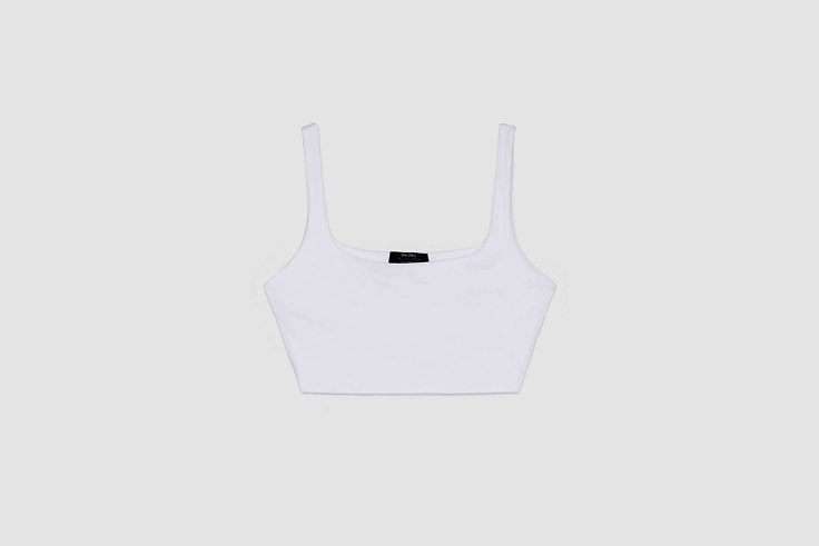 Crop top blanco de Bershka