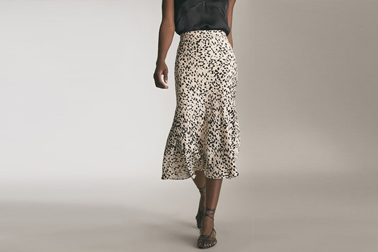 falda midi animal print massimo dutti