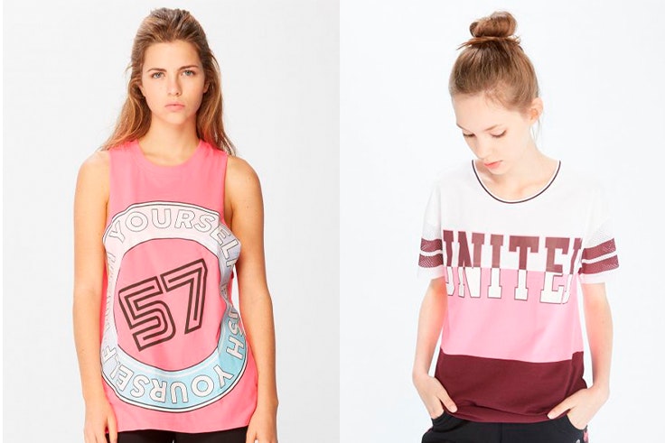 Camisetas de deporte de mujer.
