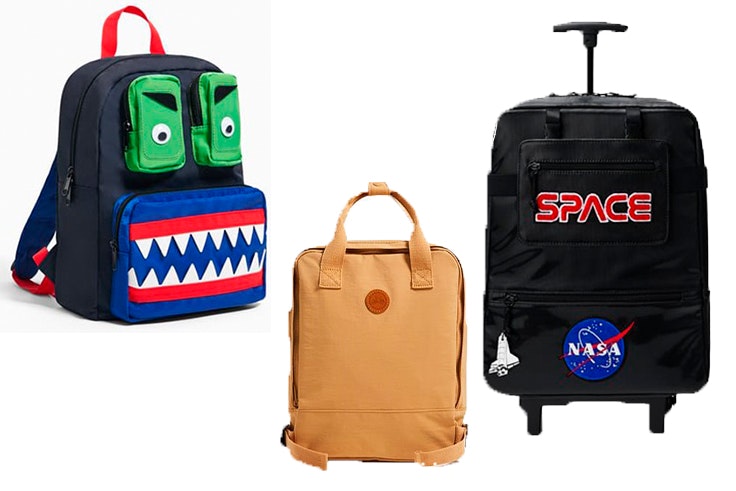 Mochila de monstruo (22,95€), mochila vintage (19,95€) y mochila Nasa (59,95€).