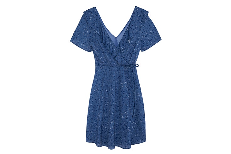 vestido azul estampado flores springfield