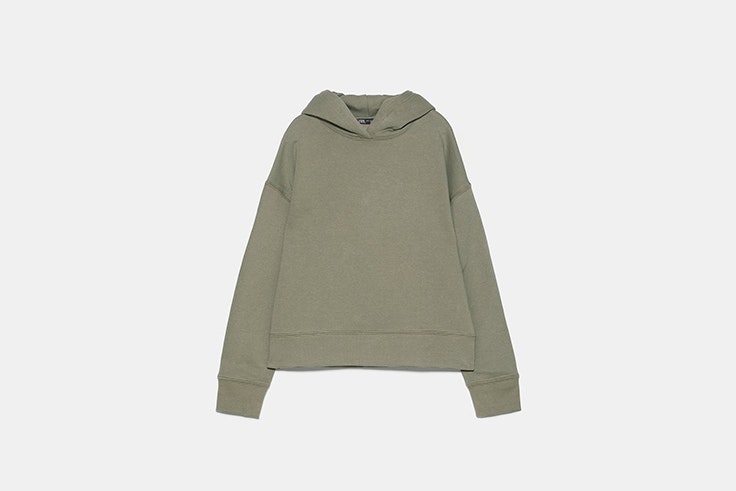 sudadera basica verde zara Emelie