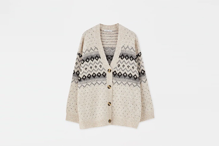 cardigan punto jacquard estampada pull and bear Black Friday 2019