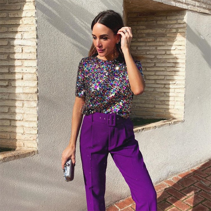 rocio osorno estilo instagram top lentejuelas