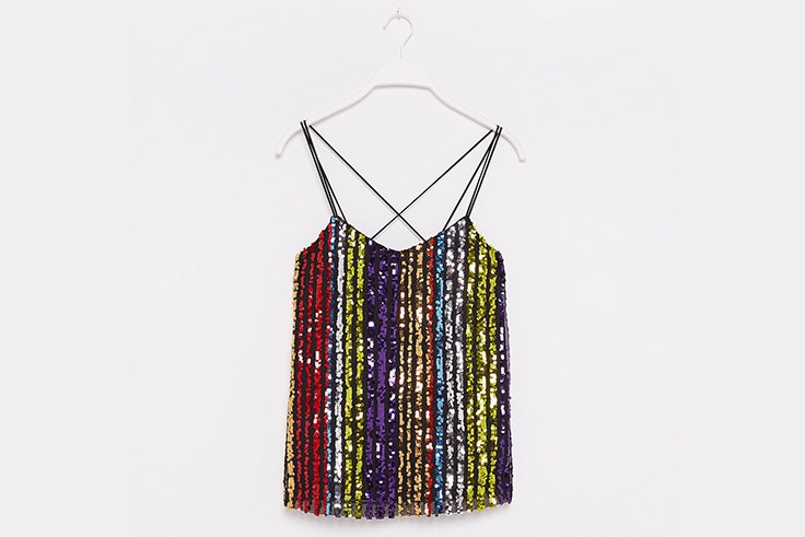 Top de tirantes con lentejuelas de colores de Sfera
