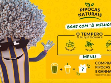 Nos Cinemas Cineplace na compra do menu de pipocas naturais ou mistas habilita-se a ganhar prémios fabulosos.