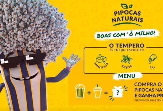 Nos Cinemas Cineplace na compra do menu de pipocas naturais ou mistas habilita-se a ganhar prémios fabulosos.