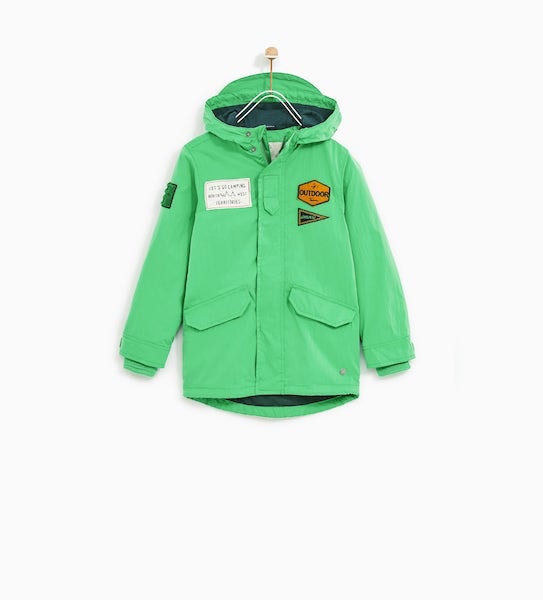 Parka, Zara Kids, antes a 22,95€ agora a 15,99€