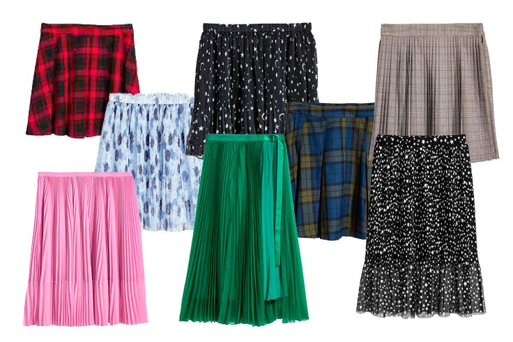faldas plisadas otoño Falda plisada a cuadros (19,99€) / Falda plisada azul (11,99€) / Falda negra (19,99€) / Falda a cuadros azul (19,99€) / Falda gris (29,99€) / Falda rosa (49,99€) / Falda verde (59,99€) / Falda plisada con malla (29,99€) / H&M