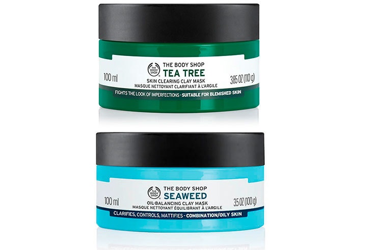 Mascarilla de arcilla de árbol de té de The Body Shop (14,00€) / Mascarilla de arcilla de algas marinas (21,00€)