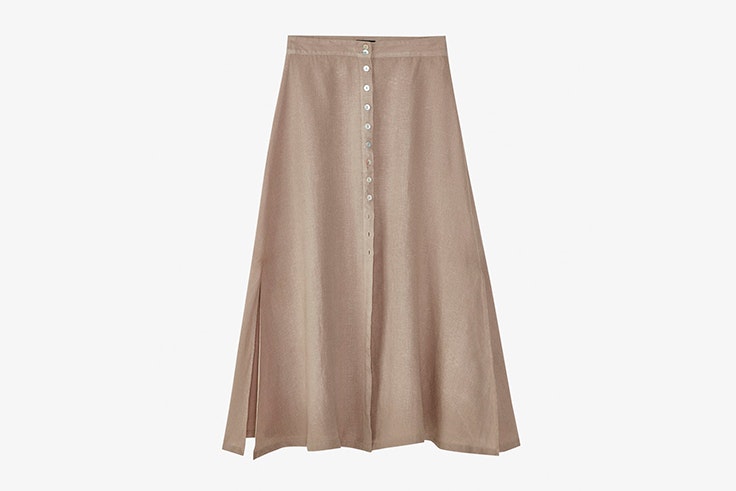falda-lino-larga-botones-massimo-dutti