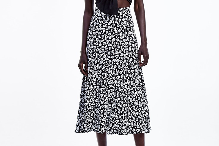 falda zara print de margaritas