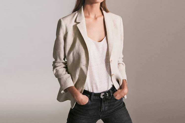 blazer beige massimo dutti