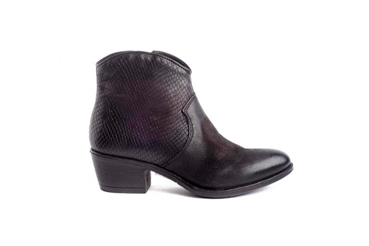 botin cowboy negro tacon zapin