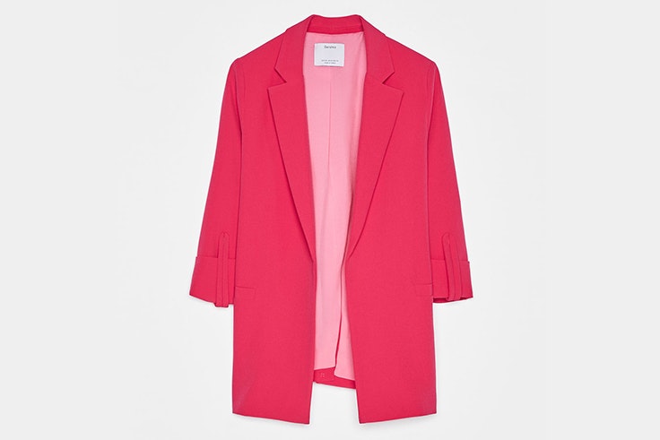chaqueta blazer rosa fucsia bershka