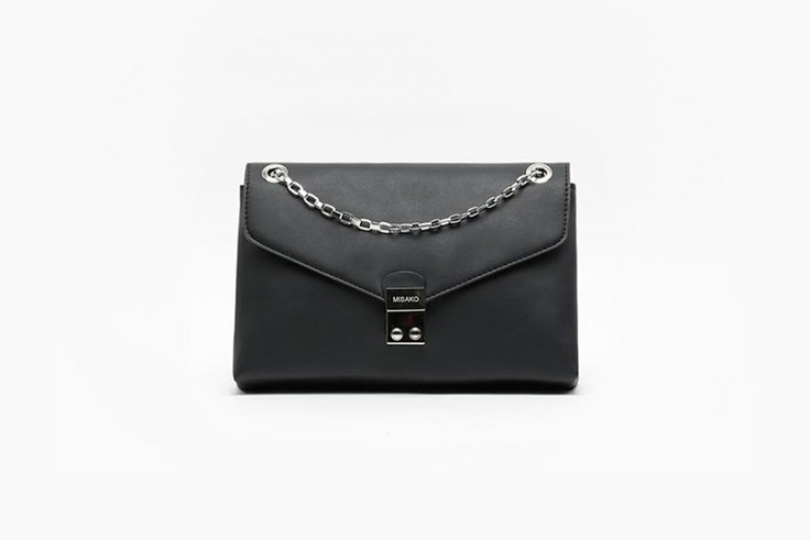 bolso negro asa cadena misako