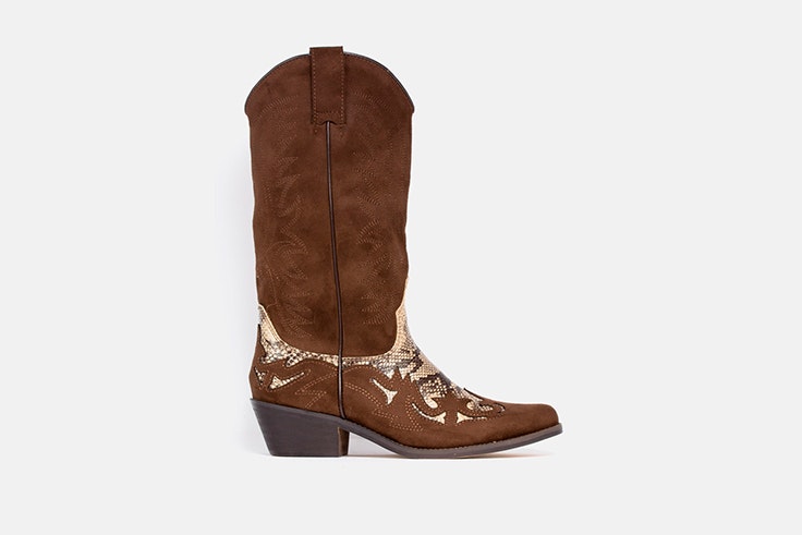 botas altas cowboy marron vas