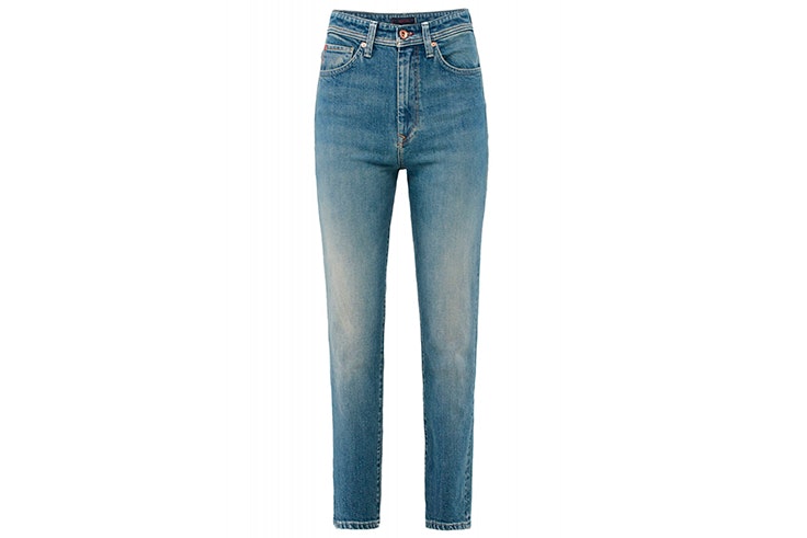pantalon vaquero de talle alto efecto reductos de salsa jeans