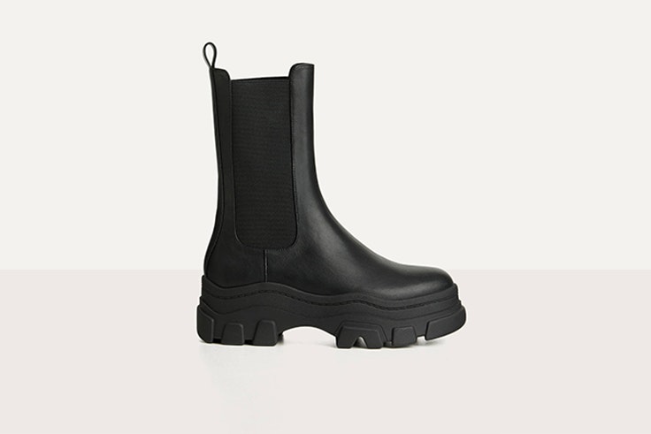 botines elasticos con plataforma track de bershka botas negras