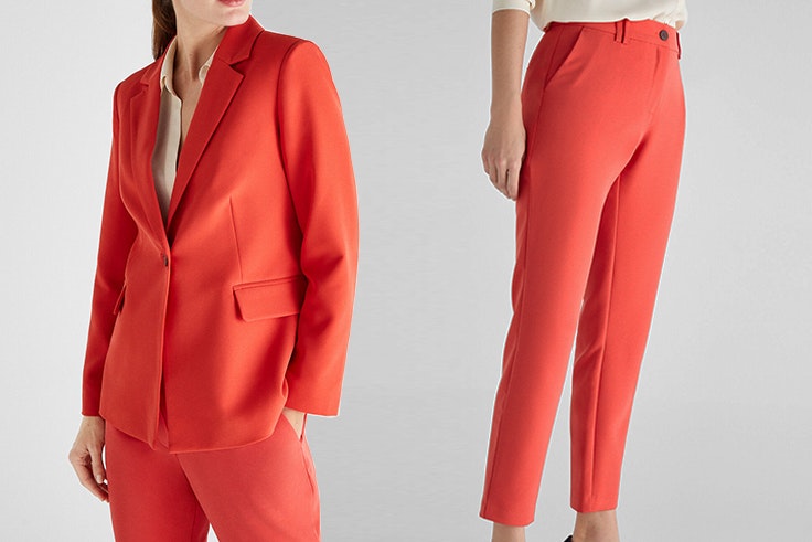 traje blazer pantalon de traje rojo de cortefiel San Valentín