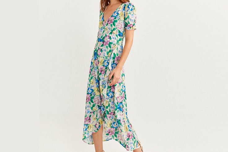 Vestido con estampado de flores midi de Springfield