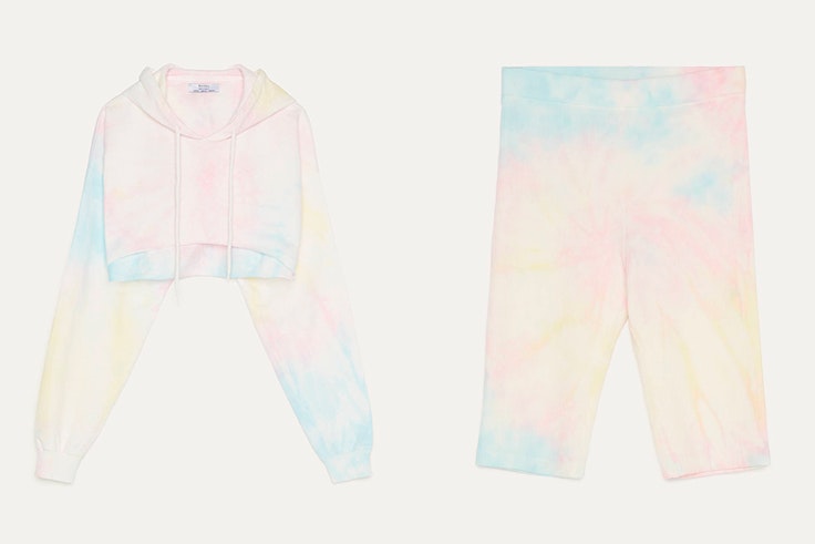 Conjunto estampado en tie dye de colores de Bershka sudadera y pantalon