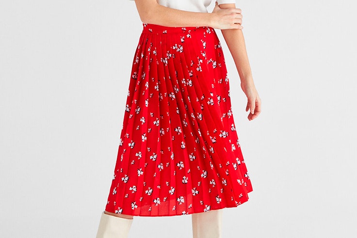 Falda con estampado de flores de Cortefiel
