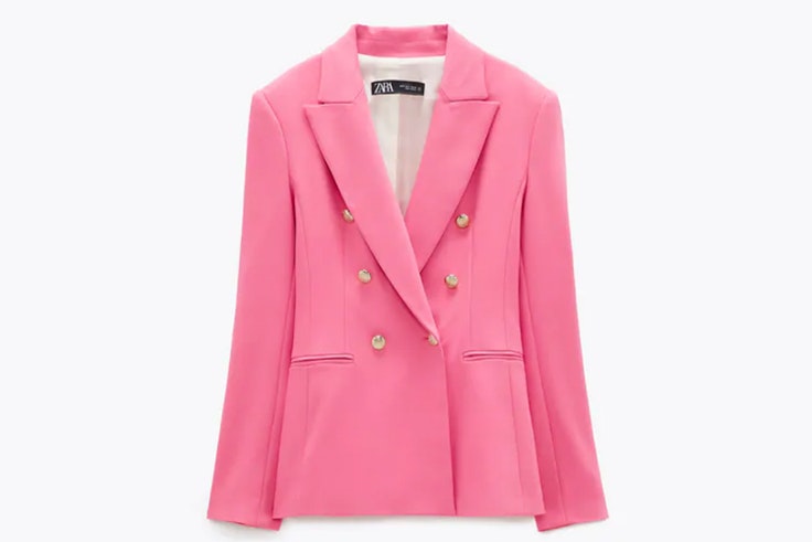 Chaqueta americana en color rosa de Zara