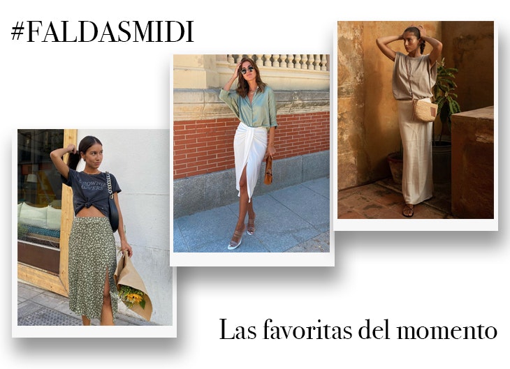 Las faldas midi, la mejor opción para los looks de entretiempo