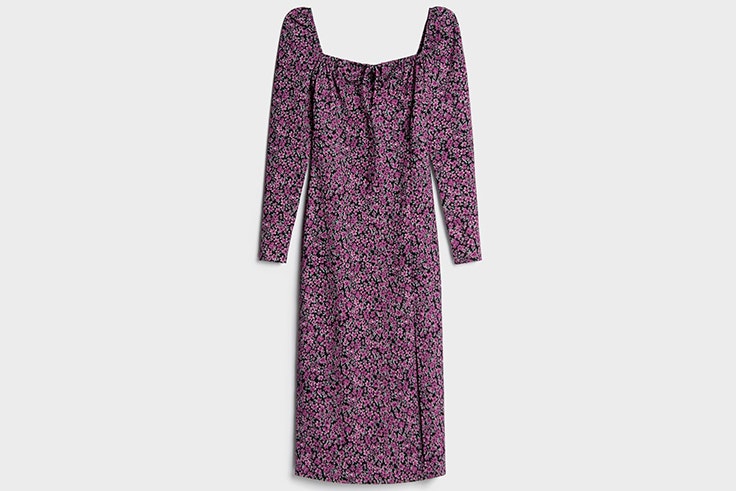 Vestido midi con estampado de flores de Bershka vestidos especiales
