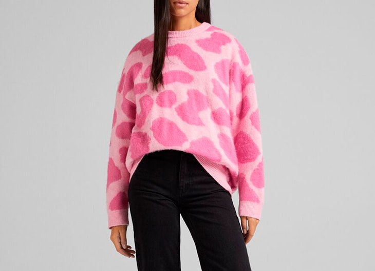 jerséis más calentitos Jersey rosa de Bershka